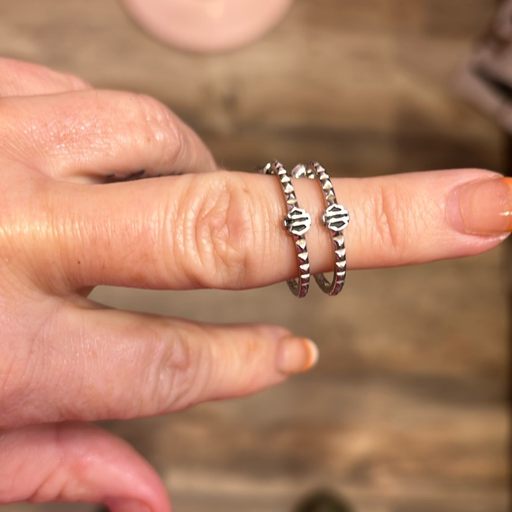 Harley Davidson silver earrings